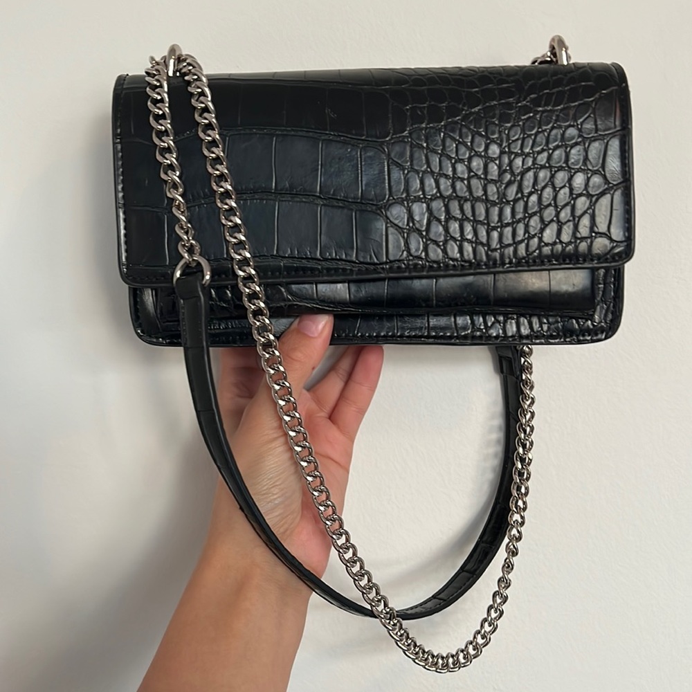 Faux Leather Croc Bag